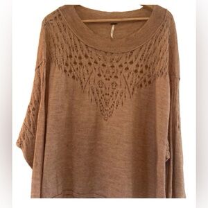 Free People Tan Knit Sweater